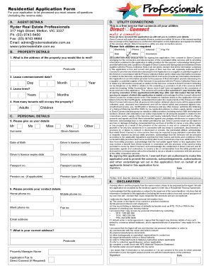 Residential Rental Application Form