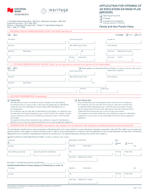Education Savings Plan Application Form