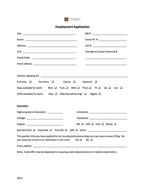 Employment Application Form