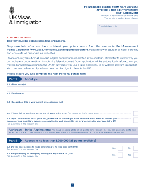UK Tier 1 Entrepreneur Visa Application Form