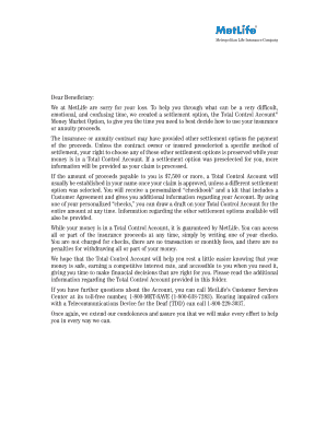 MetLife Beneficiary Claim Statement
