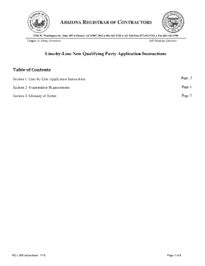 Arizona Contractor Qualifying Party Application