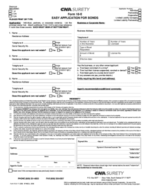 Form 10-E Easy Application for Bonds