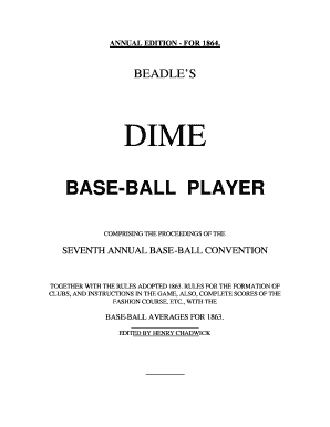 BEADLES DIME BASEBALL PLAYER COMPRISING THE PROCEEDINGS OF THE SEVENTH ANNUAL BASEBALL CONVENTION TOGETHER WITH THE RULES ADOPTED 1863