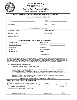 Florida Sub-Permit Application