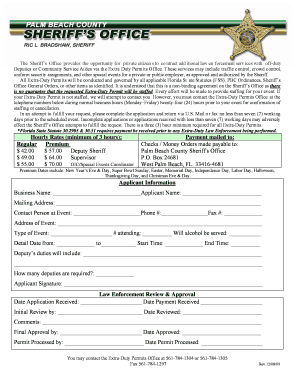 Florida Extra-Duty Permit Application