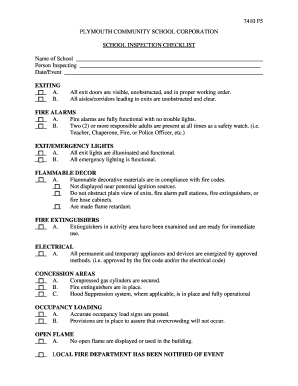 School Inspection Checklist