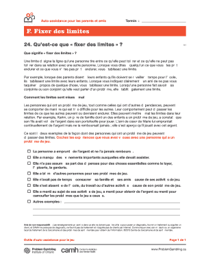 Guide d’auto-assistance pour les parents et amis sur la fixation de limites