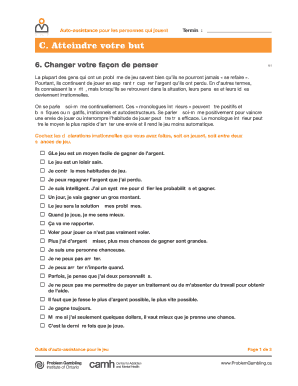 Formulaire d'auto-assistance pour le jeu