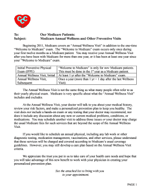 Medicare Annual Wellness Visit Form