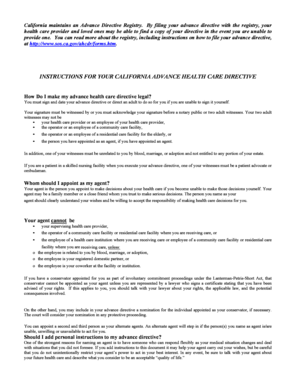 California Advance Health Care Directive