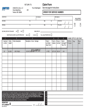 United Van Lines Claim Form