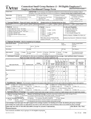 Connecticut Small Group Business Employee Enrollment Form