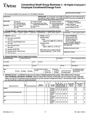 Connecticut Small Group Business Employee Enrollment Form