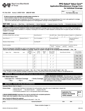 PPO Select Value Care Application Form