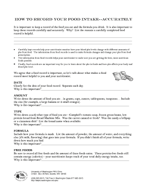 Food Intake Record Form