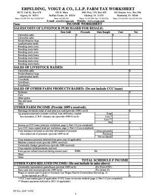 Farm Tax Worksheet