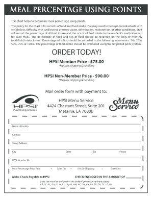 MEAL PERCENTAGE USING POINTS - hpsionlinecom