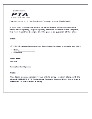 Connecticut PTA Reflections Consent Form