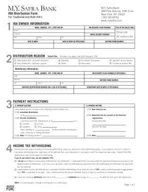 IRA Distribution Form