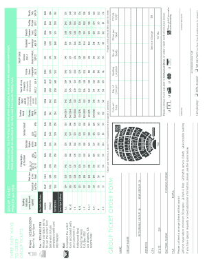 Hollywood Bowl Group Ticket Order Form
