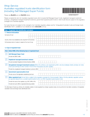Australian Regulated Trusts Identification Form