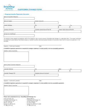 Custodian Change Form