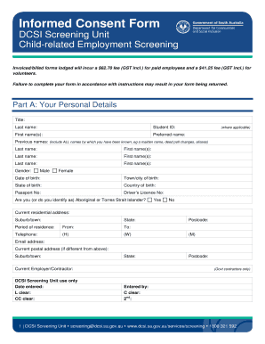 Informed Consent Form for Child-related Employment Screening