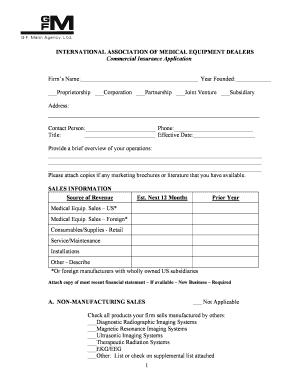 Commercial Insurance Application