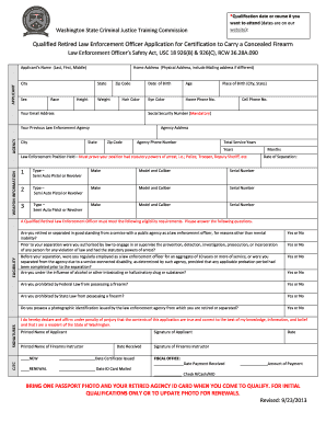 Qualified Retired Law Enforcement Officer Application