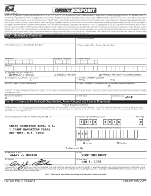 USPS Form 1199-A