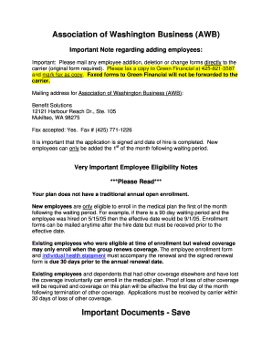 Washington Employee Enrollment Form