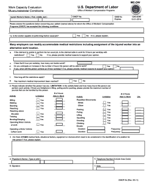 Work Capacity Evaluation Form