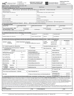 Merchant Payment Card Application Agreement