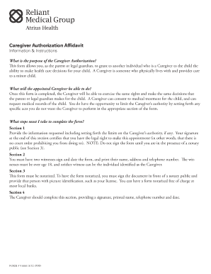 Caregiver Authorization Affidavit