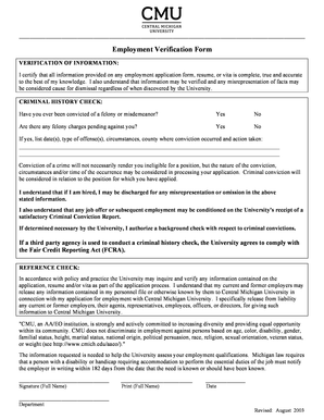 Employment Verification Form