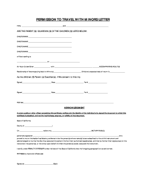 Printable parent sign in sheet - BPermissionb To bTravelb With Minors bLetterb California - la-notary