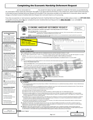 Economic Hardship Deferment Request Form