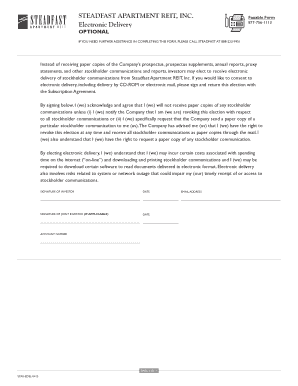 Steadfast Apartment REIT Electronic Delivery Consent