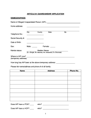 Guardianship Application Form