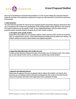 Proposal report example - grant proposal outline