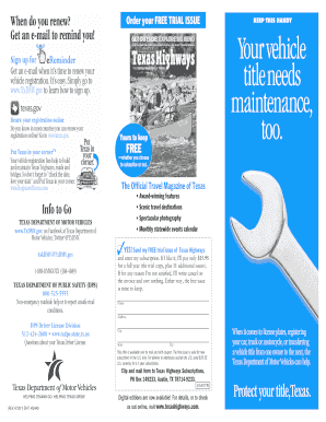 Texas Vehicle Registration Renewal Notice