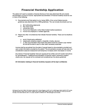 Financial Hardship Application Form