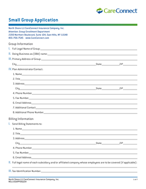 Small Group Health Insurance Application