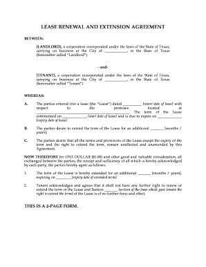 Lease Renewal and Extension Agreement