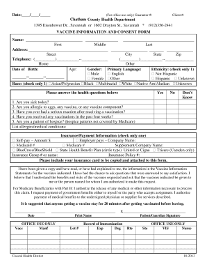 Vaccine Information and Consent Form