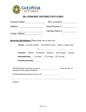 IRA Periodic Distribution Form