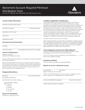 Retirement Account Required Minimum Distribution Form