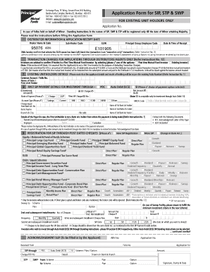 SIP, STP & SWP Application Form