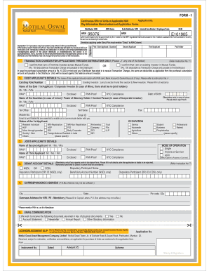 Mutual Fund Investment Application Form